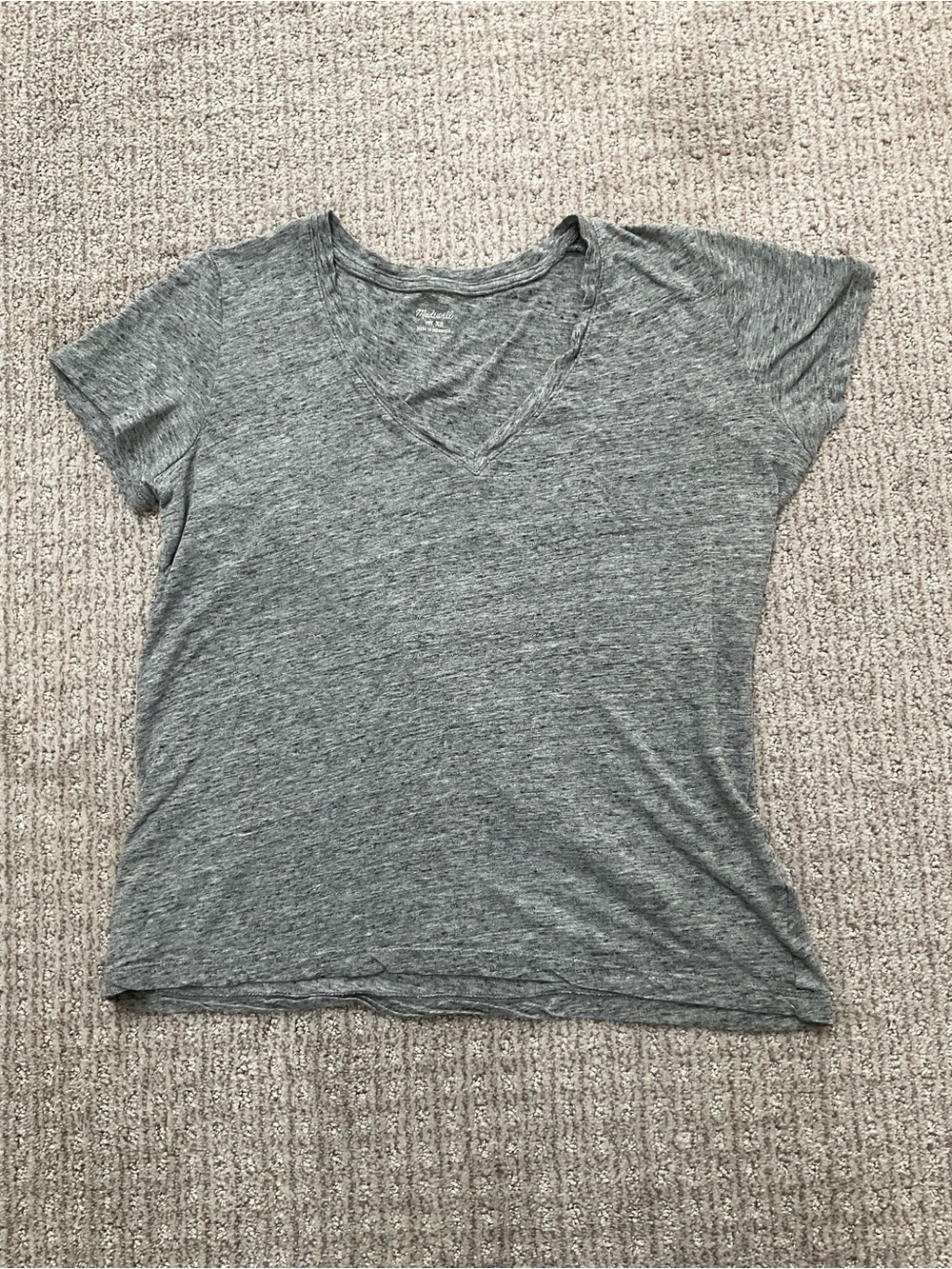 Madewell Heathered Gray V-Neck Short Sleeve Tee